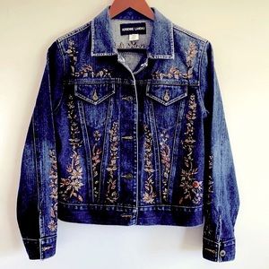 Vintage Adrian Landau Embroidered Denim Jacket